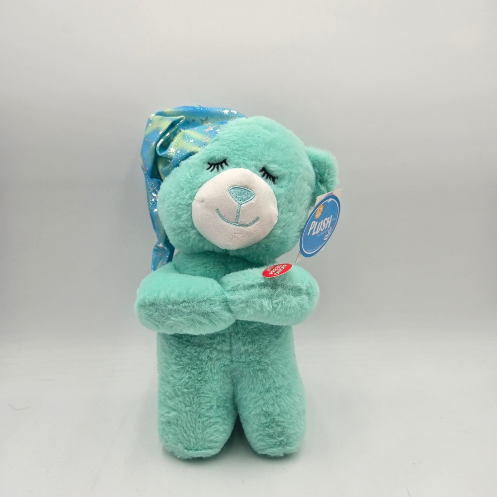 Toy Box Plush Collection Aqua Bear Prayer Bear‎ Bedtime Sound